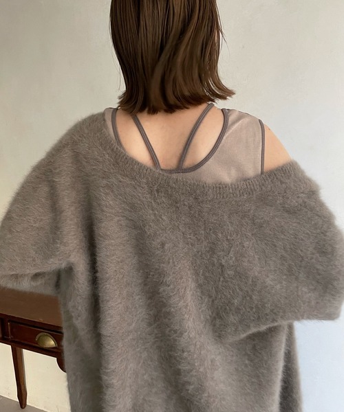 DouDou（ドゥドゥ）の「AW 配色2WAYタンク（タンクトップ・レディース・ブラック/ベージュ/オフホワイト・FREE）」の9枚目の写真