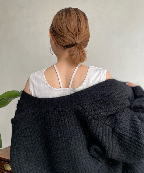 DouDou（ドゥドゥ）の「AW 配色2WAYタンク（タンクトップ・レディース・ブラック/ベージュ/オフホワイト・FREE）」の19枚目の写真