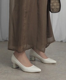 ブロックヒールポインテッド