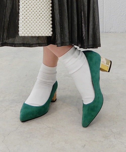 alala(アララ)の「ブロックヒールポインテッド(パンプス・レディース・ブラック/パープル/オレンジ/グレイッシュベージュ/グリーン/アイボリー系1/ブラック系1・S/M/L/LL)」の6枚目の写真