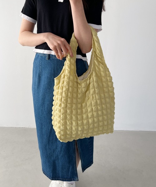 CLEA(クレア)の「【A4サイズ対応】ポップコーントートバッグ(トートバッグ・レディース・ブラック/イエロー/アイボリー/ピンク/ライトブルー・FREE)」の8枚目の写真