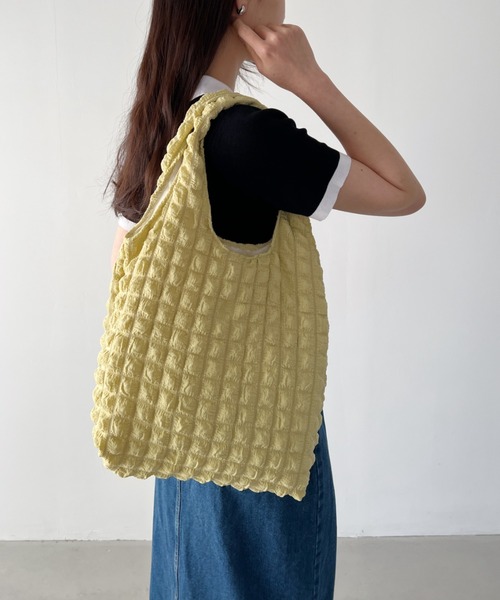 CLEA(クレア)の「【A4サイズ対応】ポップコーントートバッグ(トートバッグ・レディース・ブラック/イエロー/アイボリー/ピンク/ライトブルー・FREE)」の14枚目の写真