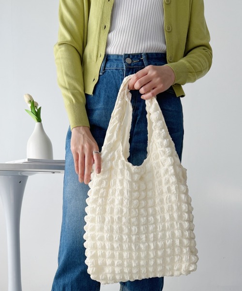 CLEA(クレア)の「【A4サイズ対応】ポップコーントートバッグ(トートバッグ・レディース・ブラック/イエロー/アイボリー/ピンク/ライトブルー・FREE)」の17枚目の写真