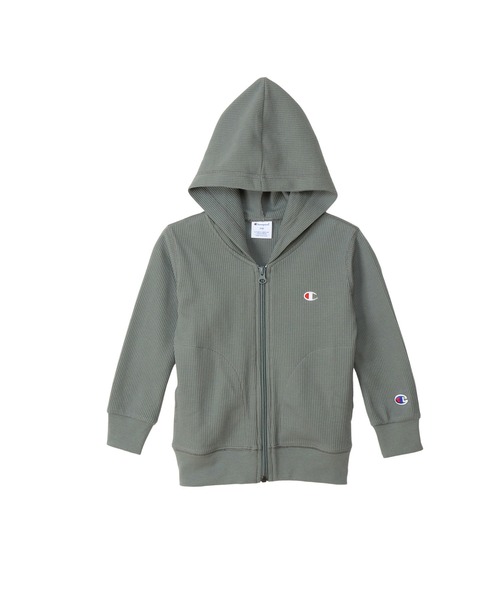 Champion（チャンピオン）の「【Champion/チャンピオン】キッズ ベーシック ジップフーデッドシャツ（パーカー・キッズ・ベージュ/ブラック/チャコール/オフホワイト/ネイビー・120/140/100/130/160/150/110）」の4枚目の写真