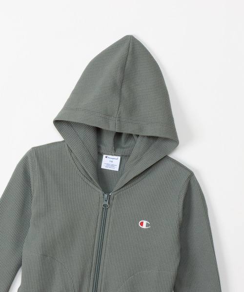 Champion（チャンピオン）の「【Champion/チャンピオン】キッズ ベーシック ジップフーデッドシャツ（パーカー・キッズ・ベージュ/ブラック/チャコール/オフホワイト/ネイビー・120/140/100/130/160/150/110）」の14枚目の写真