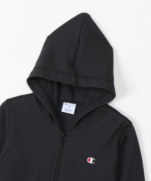 Champion（チャンピオン）の「【Champion/チャンピオン】キッズ ベーシック ジップフーデッドシャツ（パーカー・キッズ・ベージュ/ブラック/チャコール/オフホワイト/ネイビー・120/140/100/130/160/150/110）」の17枚目の写真