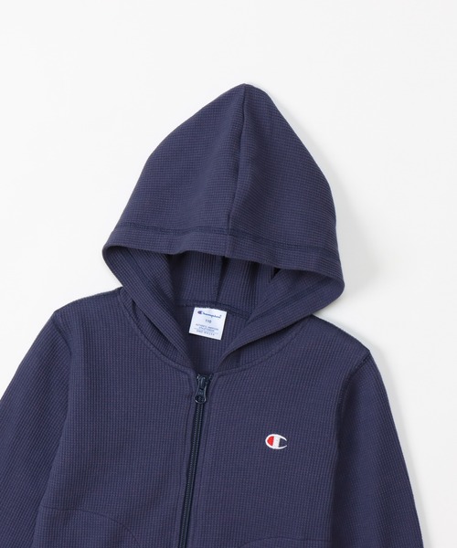 Champion（チャンピオン）の「【Champion/チャンピオン】キッズ ベーシック ジップフーデッドシャツ（パーカー・キッズ・ベージュ/ブラック/チャコール/オフホワイト/ネイビー・120/140/100/130/160/150/110）」の8枚目の写真