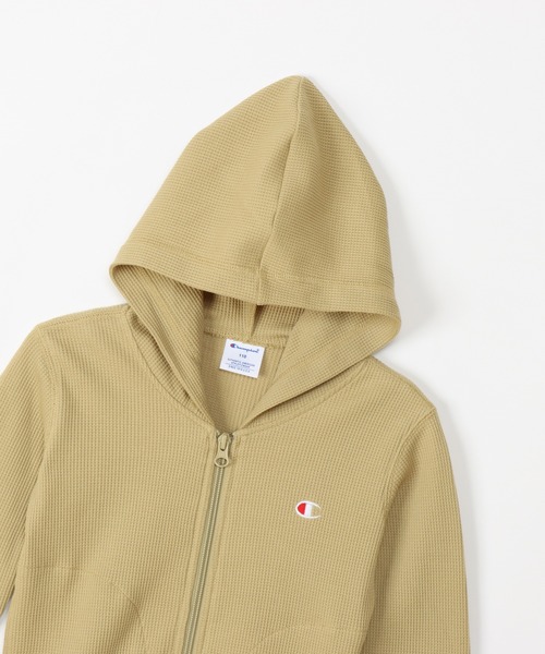 Champion（チャンピオン）の「【Champion/チャンピオン】キッズ ベーシック ジップフーデッドシャツ（パーカー・キッズ・ベージュ/ブラック/チャコール/オフホワイト/ネイビー・120/140/100/130/160/150/110）」の11枚目の写真