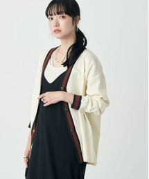 earth music&ecology | 配色トリムカーディガン(カーディガン/ボレロ)