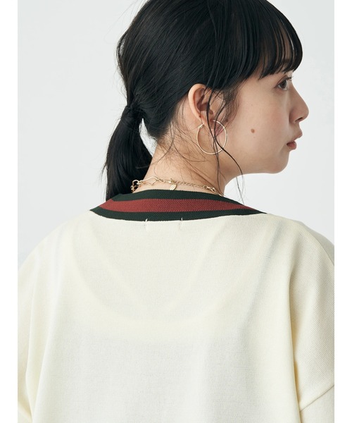 earth music&ecology（アースミュージックアンドエコロジー）の「配色トリムカーディガン（カーディガン/ボレロ・レディース・ネイビー/マスタード/グリーン/グレー/アイボリー/ブラウン・FREE）」の11枚目の写真