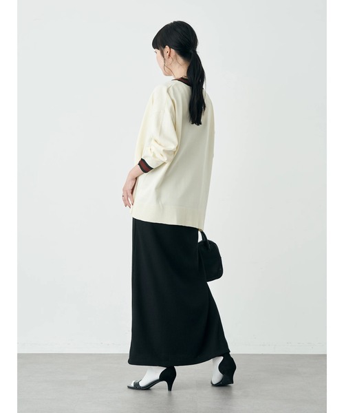 earth music&ecology（アースミュージックアンドエコロジー）の「配色トリムカーディガン（カーディガン/ボレロ・レディース・ネイビー/マスタード/グリーン/グレー/アイボリー/ブラウン・FREE）」の14枚目の写真