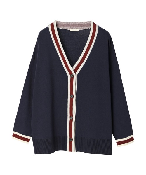 earth music&ecology（アースミュージックアンドエコロジー）の「配色トリムカーディガン（カーディガン/ボレロ・レディース・ネイビー/マスタード/グリーン/グレー/アイボリー/ブラウン・FREE）」の15枚目の写真
