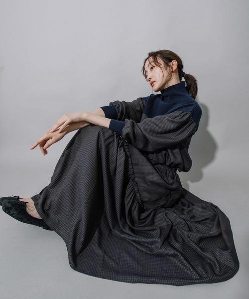 Munich（ミューニック）の「レーヨンポリエステルビエラティアードマキシスカート（スカート・レディース・ブラック/ベージュ/ネイビー・S/M/XS）」の17枚目の写真