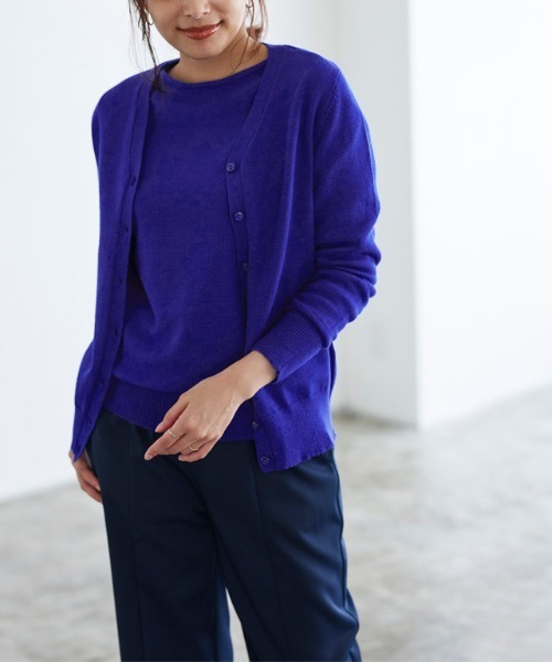 Pierrot（ピエロ）の「プレミアムカシミヤタッチカーディガン（カーディガン/ボレロ・レディース・ブラック/ピンク/アイボリー/モカ/オレンジ系その他/ロイヤルブルー/ネイビー/チャコール/ブルー/ブラウン/ライトグレー/ベビーピンク/グリーン系その他/ブルー系その他/ブラウン系・M/L/LL/3L）」の12枚目の写真