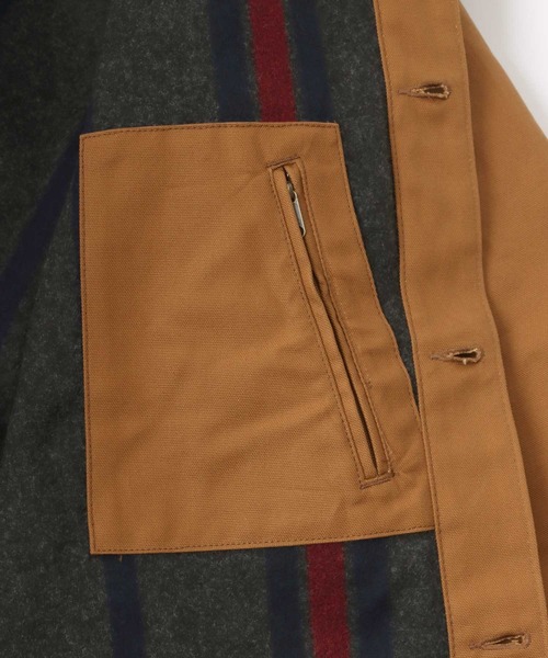 Carhartt（カーハート）の「carhartt/カーハート Blanket-Lined Duck Chore Coat/ブランケットライナー ダックチョアコート（カバーオール・メンズ・ブラック/ブラウン・M/L/XL）」の7枚目の写真