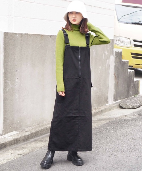 tiptop（ティップトップ）の「ミリタリージャンパースカート（スカート・レディース・カーキ/ブラック/ブラック系その他・FREE）」の4枚目の写真