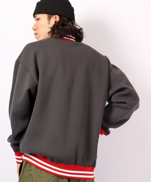 FUNALIVE（ファンアライブ）の「裏起毛ハイネック リブラインスウェット プルオーバー（スウェット・メンズ・グレー/チャコールグレー/グリーン・M/L/XL）」の8枚目の写真
