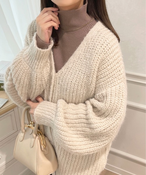 apres jour(アプレジュール)の「起毛畦ニットカーディガン【ZOZOTOWN限定アイテム】(カーディガン/ボレロ・レディース・オフホワイト/サックスブルー/ピンク/アイボリー・フリー/X-LARGE)」の22枚目の写真