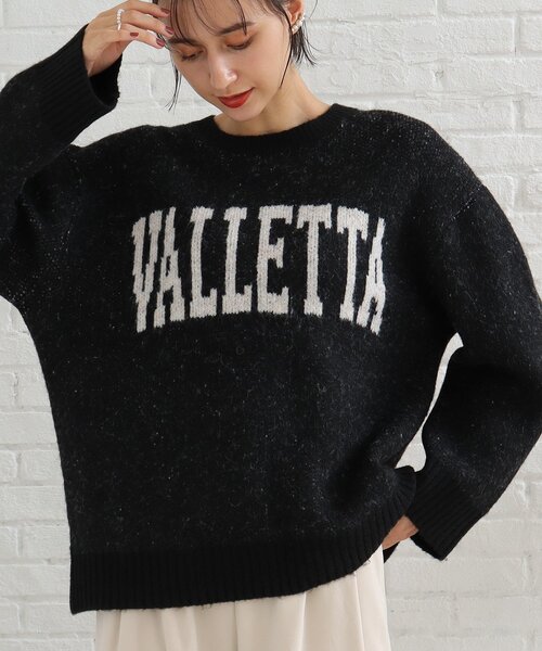 SHOO・LA・RUE(シューラルー)の「◆ミックスロゴジャカードニット(ニット/セーター・レディース・ベージュ系その他7/ライトグレー系4/ブラック系4・00)」の1枚目の写真