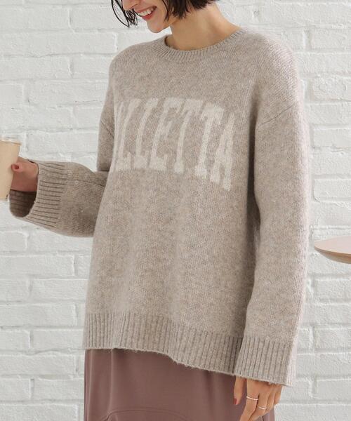 SHOO・LA・RUE(シューラルー)の「◆ミックスロゴジャカードニット(ニット/セーター・レディース・ベージュ系その他7/ライトグレー系4/ブラック系4・00)」の3枚目の写真