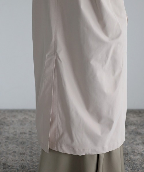 r.（アールドット）の「異素材MIX スタンドカラーミリタリーコート（ミリタリージャケット・レディース・ブラック/カーキ/グレイッシュベージュ/キナリ・FREE）」の13枚目の写真