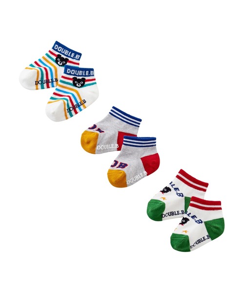 DOUBLE_B(ダブルビー)の「ローカットソックスパック3足セット(11-21cm)(ソックス/靴下・キッズ・マルチ/ホワイト/ブルー/ブラック・15cm/17cm/19cm/11cm/13cm/11-13cm/13-15cm/15-17cm/17-19cm/19-21cm)」の4枚目の写真