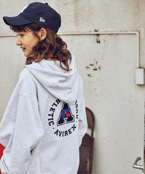 Russell Athletic（ラッセルアスレティック）の「【RUSSELL ATHLETIC × AVIREX】Women's PULL-OVER PARKA/ ウィメンズ プルオーバーパーカー（パーカー・レディース・ブルー系その他3/グレー/ブラック・F）」の18枚目の写真