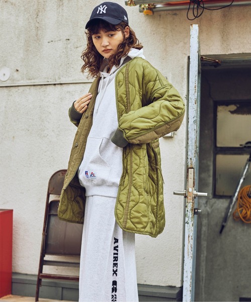 Russell Athletic（ラッセルアスレティック）の「【RUSSELL ATHLETIC × AVIREX】Women's PULL-OVER PARKA/ ウィメンズ プルオーバーパーカー（パーカー・レディース・ブルー系その他3/グレー/ブラック・F）」の14枚目の写真