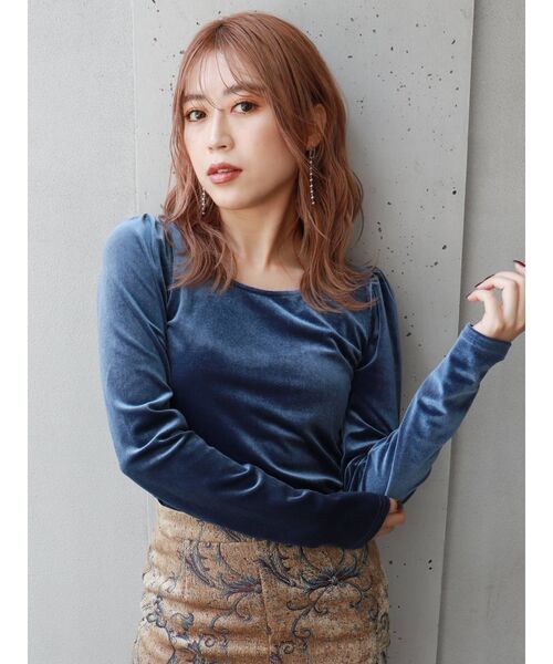 MURUA（ムルーア）の「パワショルベロアトップス（Tシャツ/カットソー・レディース・ブラック/ブルー・FREE）」の18枚目の写真