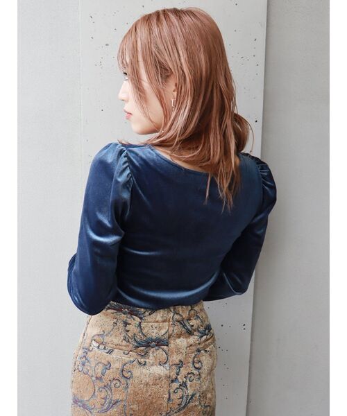 MURUA（ムルーア）の「パワショルベロアトップス（Tシャツ/カットソー・レディース・ブラック/ブルー・FREE）」の5枚目の写真