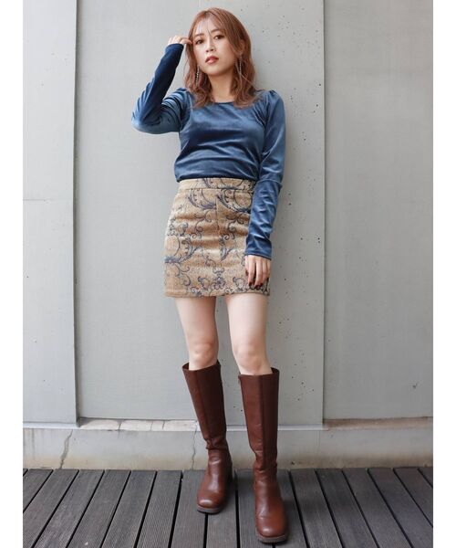 MURUA（ムルーア）の「パワショルベロアトップス（Tシャツ/カットソー・レディース・ブラック/ブルー・FREE）」の11枚目の写真
