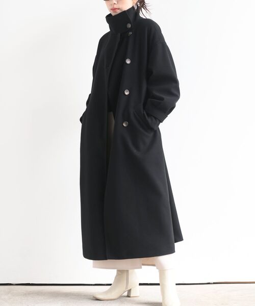 rps（アールピーエス）の「スタンドカラーロングコート（その他アウター・レディース・ブラウン/グレイッシュベージュ/ブラック・M）」の4枚目の写真