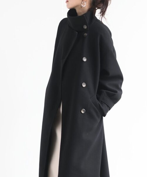 rps（アールピーエス）の「スタンドカラーロングコート（その他アウター・レディース・ブラウン/グレイッシュベージュ/ブラック・M）」の5枚目の写真