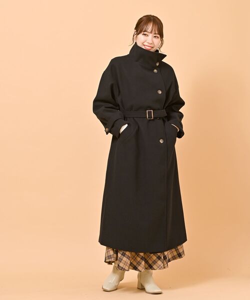 rps（アールピーエス）の「スタンドカラーロングコート（その他アウター・レディース・ブラウン/グレイッシュベージュ/ブラック・M）」の7枚目の写真