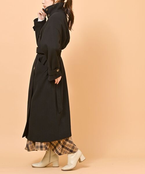 rps（アールピーエス）の「スタンドカラーロングコート（その他アウター・レディース・ブラウン/グレイッシュベージュ/ブラック・M）」の9枚目の写真