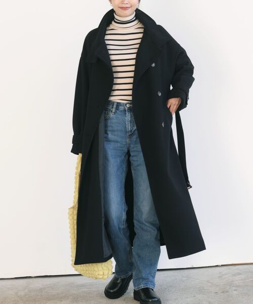 rps（アールピーエス）の「スタンドカラーロングコート（その他アウター・レディース・ブラウン/グレイッシュベージュ/ブラック・M）」の13枚目の写真