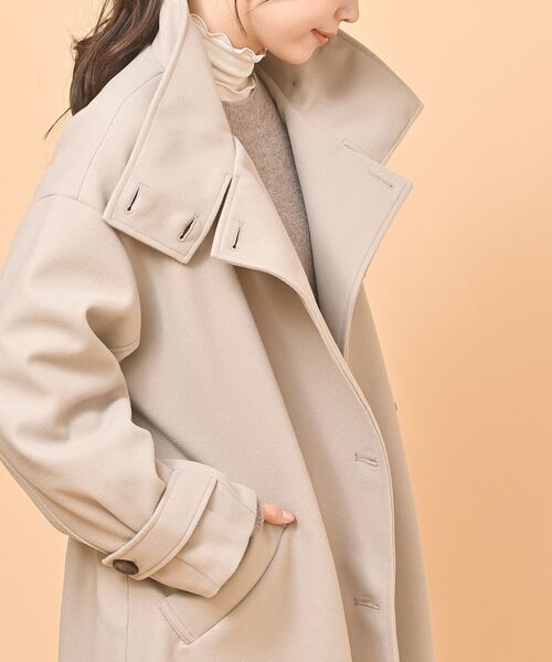 rps（アールピーエス）の「スタンドカラーロングコート（その他アウター・レディース・ブラウン/グレイッシュベージュ/ブラック・M）」の20枚目の写真