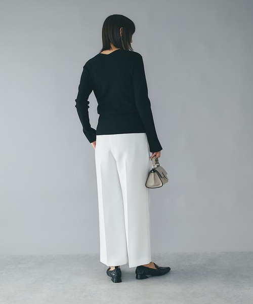 RIVE DROITE（リヴドロワ）の「上品さを兼ね備えた大人のためのワイドパンツ/ダブルクロスセミワイドパンツ（その他パンツ・レディース・ベージュ/オフホワイト・36/38）」の6枚目の写真