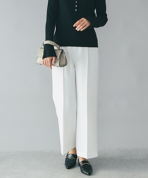 RIVE DROITE（リヴドロワ）の「上品さを兼ね備えた大人のためのワイドパンツ/ダブルクロスセミワイドパンツ（その他パンツ・レディース・ベージュ/オフホワイト・36/38）」の15枚目の写真