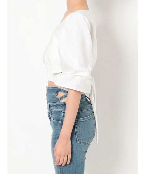 GYDA（ジェイダ）の「BACKリボン スクエアネックブラウス（シャツ/ブラウス・レディース・ブラック/オフホワイト・FREE）」の21枚目の写真