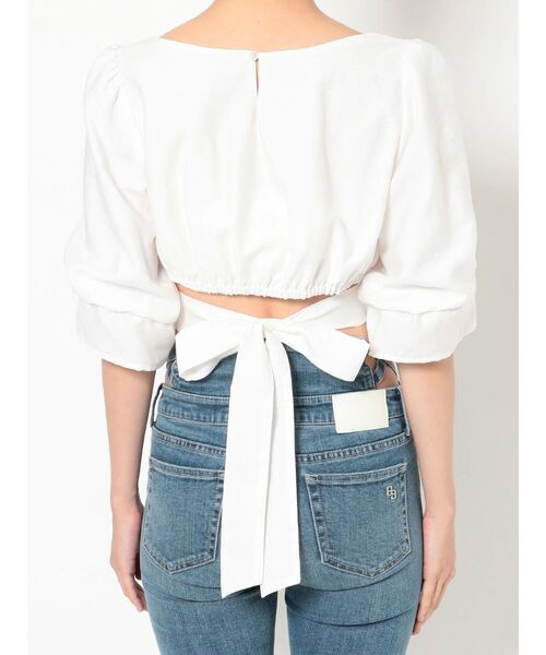 GYDA（ジェイダ）の「BACKリボン スクエアネックブラウス（シャツ/ブラウス・レディース・ブラック/オフホワイト・FREE）」の22枚目の写真