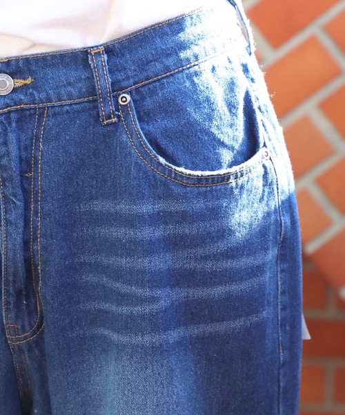 8(eight)(エイト)の「ダメージデニムワイドパンツ(デニムパンツ・メンズ・サックスブルー/ブラック/ブルー・MEDIUM/LARGE)」の14枚目の写真