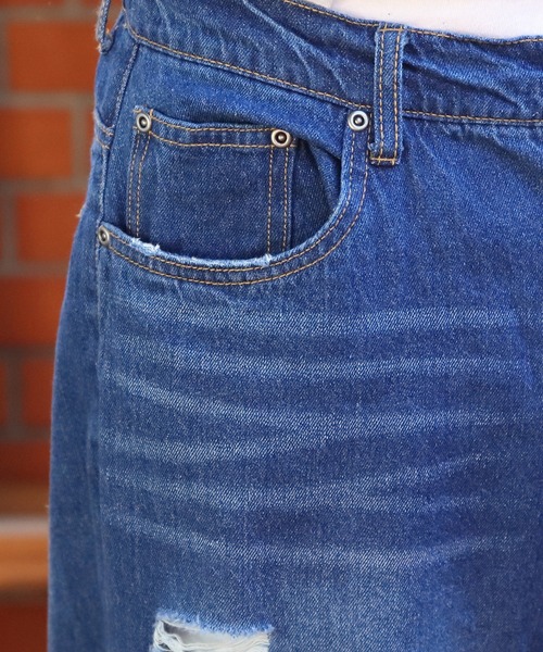 8(eight)(エイト)の「ダメージデニムワイドパンツ(デニムパンツ・メンズ・サックスブルー/ブラック/ブルー・MEDIUM/LARGE)」の16枚目の写真