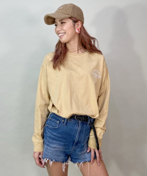 BILLABONG(ビラボン)の「BILLABONG/ビラボン ビッグシルエット/オーバーサイズ/バックプリントロンT/ロングスリーブTEE BD013-050(Tシャツ/カットソー・レディース・イエロー/ホワイト/ブラック・M/L)」の14枚目の写真