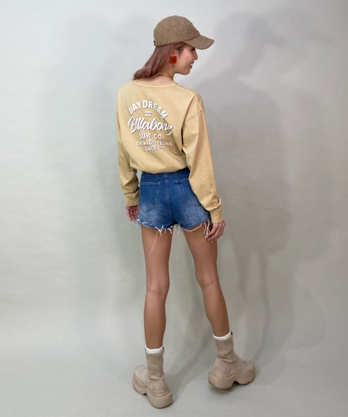 BILLABONG(ビラボン)の「BILLABONG/ビラボン ビッグシルエット/オーバーサイズ/バックプリントロンT/ロングスリーブTEE BD013-050(Tシャツ/カットソー・レディース・イエロー/ホワイト/ブラック・M/L)」の17枚目の写真