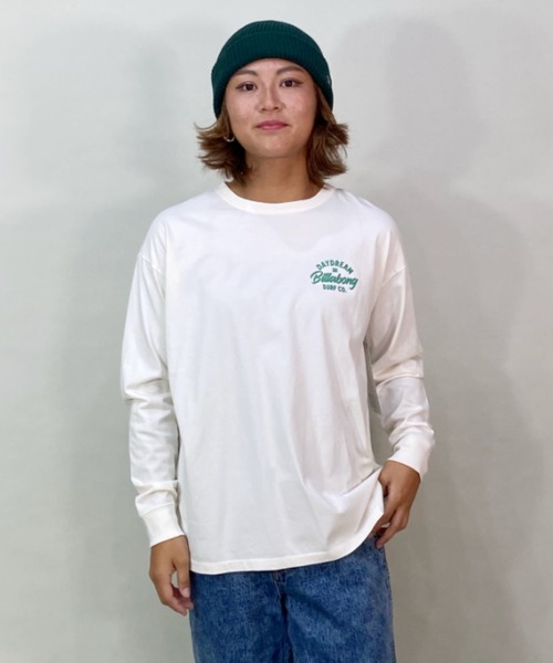 BILLABONG(ビラボン)の「BILLABONG/ビラボン ビッグシルエット/オーバーサイズ/バックプリントロンT/ロングスリーブTEE BD013-050(Tシャツ/カットソー・レディース・イエロー/ホワイト/ブラック・M/L)」の7枚目の写真