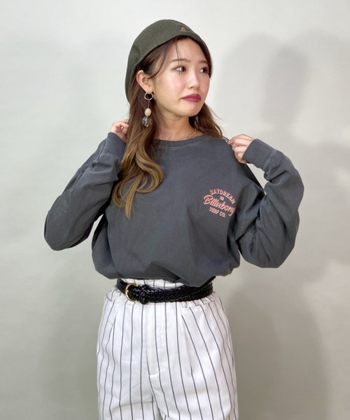 BILLABONG(ビラボン)の「BILLABONG/ビラボン ビッグシルエット/オーバーサイズ/バックプリントロンT/ロングスリーブTEE BD013-050(Tシャツ/カットソー・レディース・イエロー/ホワイト/ブラック・M/L)」の10枚目の写真
