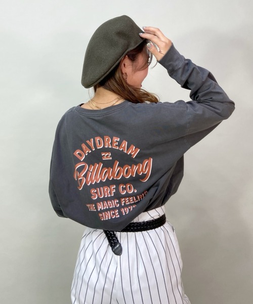 BILLABONG(ビラボン)の「BILLABONG/ビラボン ビッグシルエット/オーバーサイズ/バックプリントロンT/ロングスリーブTEE BD013-050(Tシャツ/カットソー・レディース・イエロー/ホワイト/ブラック・M/L)」の11枚目の写真