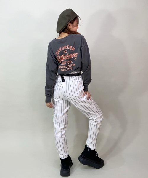 BILLABONG(ビラボン)の「BILLABONG/ビラボン ビッグシルエット/オーバーサイズ/バックプリントロンT/ロングスリーブTEE BD013-050(Tシャツ/カットソー・レディース・イエロー/ホワイト/ブラック・M/L)」の13枚目の写真