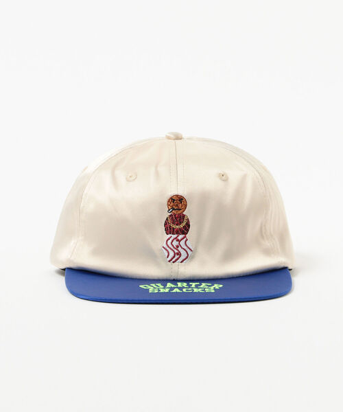 QUARTER SNACKS（クウォータースナックス）の「QUARTER SNACKS / Satin Snackman Cap（ハット・メンズ・オフホワイト/ブラック・ONE SIZE）」の3枚目の写真